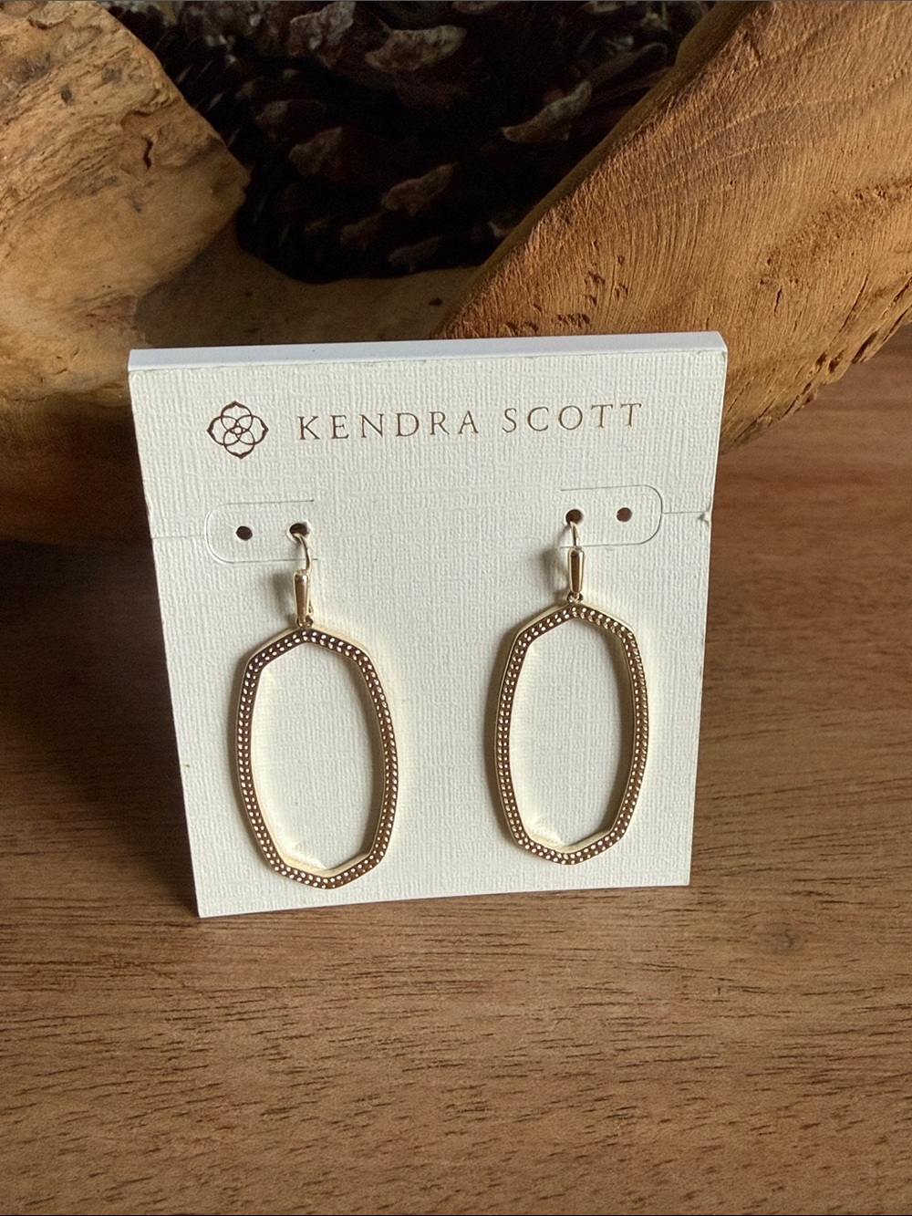 Kendra Scott Gold Beaded Open Oval Drop Earrings - New